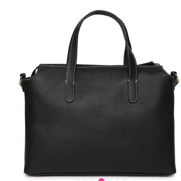 NEW Tommy Hilfiger Women's Gina II Convertible Top Zip Satchel Peb - Bag - Black - Picture 9 of 10